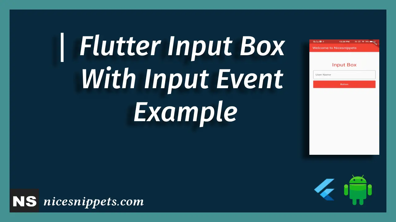 Flutter Input Box with Input Event Example Tutorial